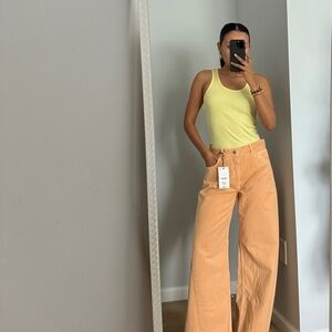Zara Peach Flare Jeans